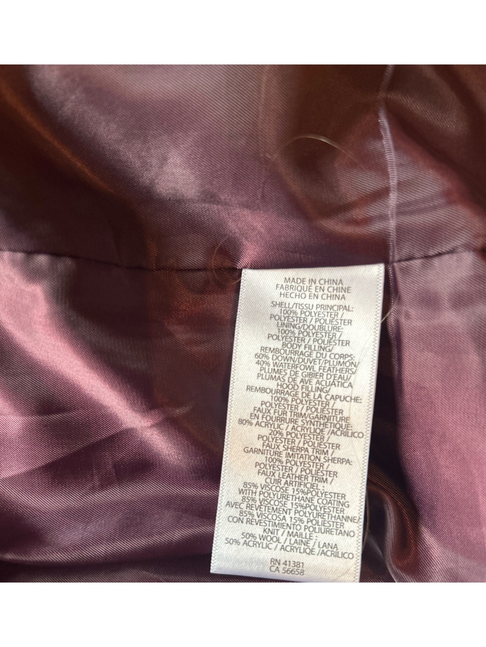 Ralph Lauren Women’s Down Fill Faux Fur Detachable Hood Purple Puff Jacket M - Picture 10 of 13